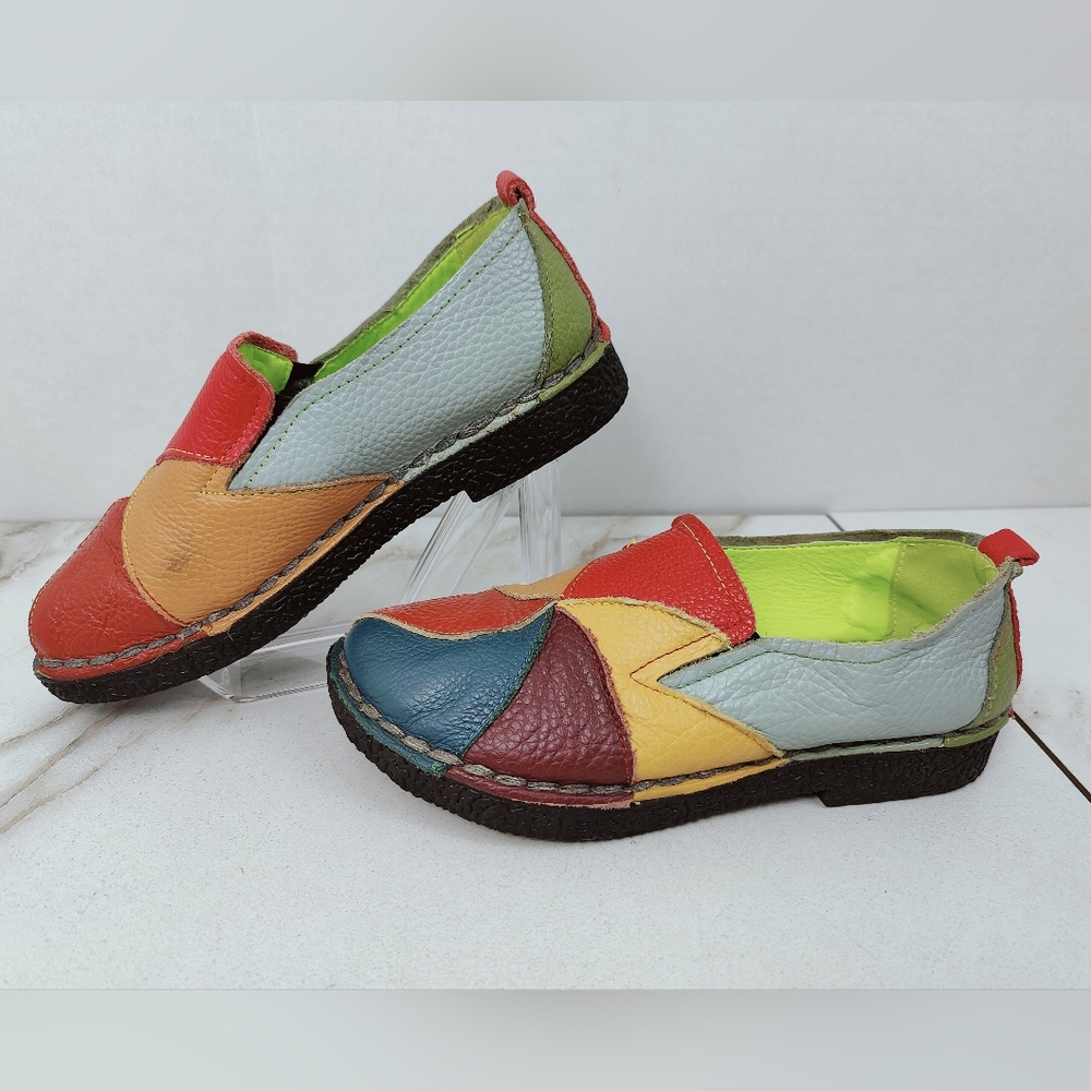 Socofy Women's Multicolor Patchwork Pebble Leathe… - image 4